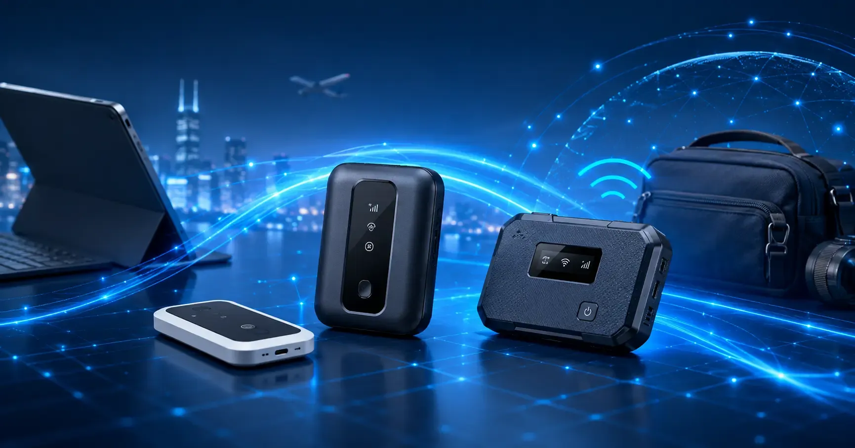 Industrial router used for portable Mobile Wi-Fi solutions powered by 5G NR and RedCap for field teams and on-the-go connectivity.